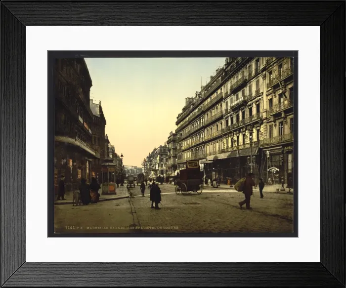 Framed Print : The Cannabiere (i. e. Cannebiere) and Hotel de Louvre, Marse Framed Print : The Cannabiere (i. e. Cannebiere) and Hotel de Louvre, Marse