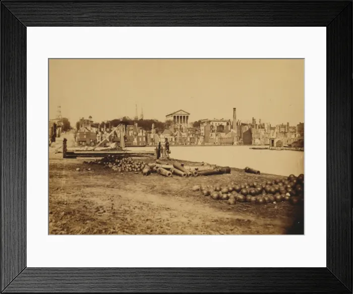 Framed Print : View taken from south side of canal basin, Richmond, Va. - Framed Print : View taken from south side of canal basin, Richmond, Va. -