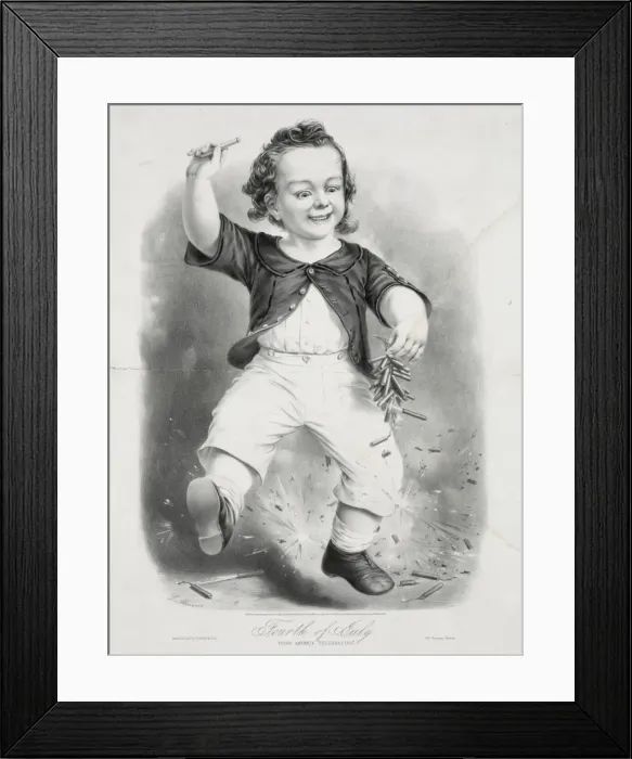 Framed Print : Fouth of July: Young America celebrating Framed Print : Fouth of July: Young America celebrating