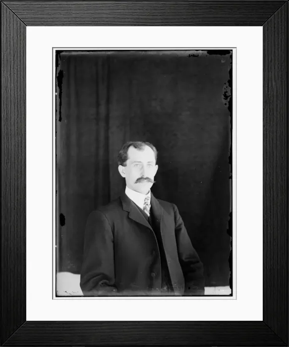 Framed Print : Orville Wright, age 34, head and shoulders, with mustache Framed Print : Orville Wright, age 34, head and shoulders, with mustache