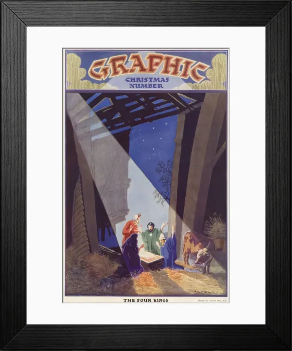 Framed Print : The Graphic Christmas Number, Nativity scene Framed Print : The Graphic Christmas Number, Nativity scene
