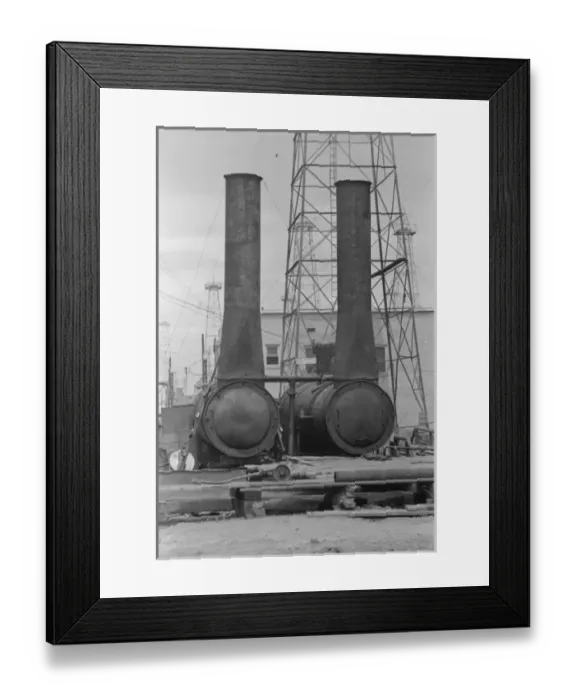 Framed Print : Steam boilers at oil well, Kilgore, Texas Framed Print : Steam boilers at oil well, Kilgore, Texas