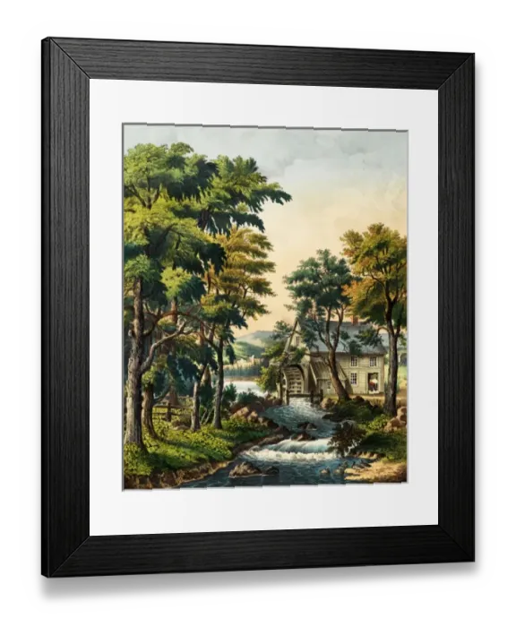Framed Print : Watermill and river Framed Print : Watermill and river