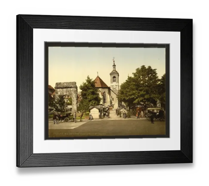 Framed Print : The roman arch and the church, Aix, France Framed Print : The roman arch and the church, Aix, France
