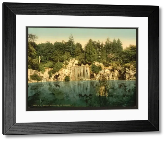 Framed Print : Bois du Boulougne (i. e. Boulogne), the cascade, Paris, Fran