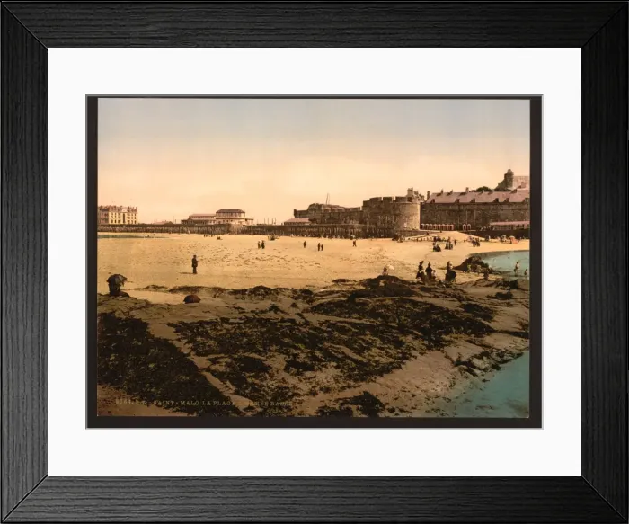 Framed Print : Beach at low tide, St. Malo, France Framed Print : Beach at low tide, St. Malo, France