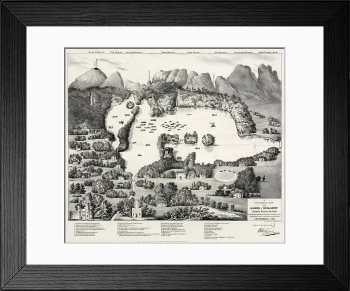 Framed Print : A panoramical view of the lakes of Killarny, County Kerry, I Framed Print : A panoramical view of the lakes of Killarny, County Kerry, I
