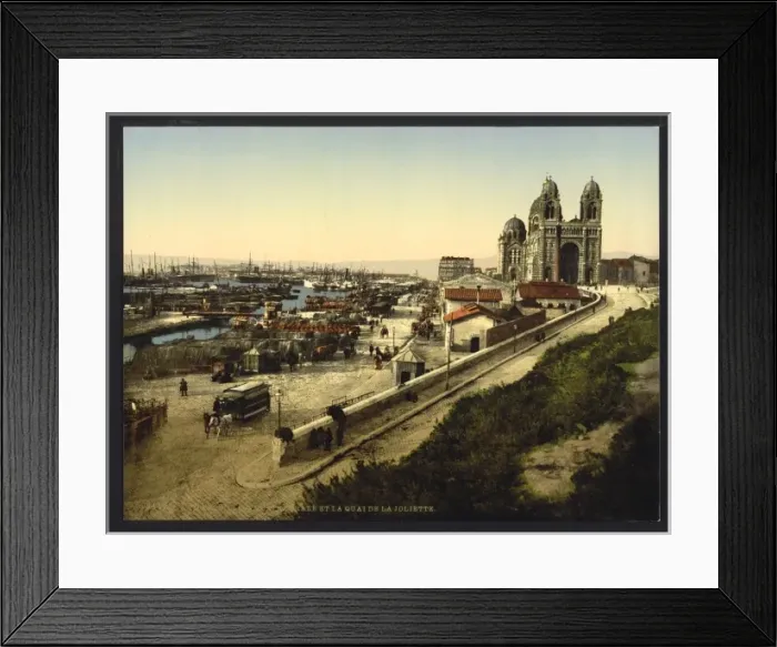 Framed Print : Cathedral and Quay de la Joliette, Marseilles, France Framed Print : Cathedral and Quay de la Joliette, Marseilles, France