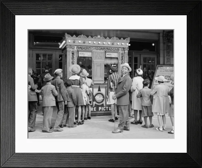 Framed Print : In front of the movie theater. Chicago, Illinois Framed Print : In front of the movie theater. Chicago, Illinois