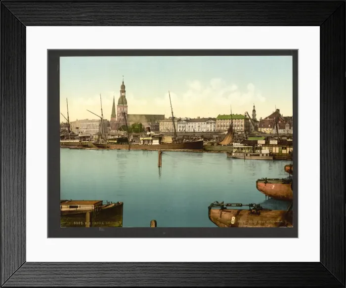 Framed Print : The quay, Riga, Russia, (i. e. Latvia) Framed Print : The quay, Riga, Russia, (i. e. Latvia)