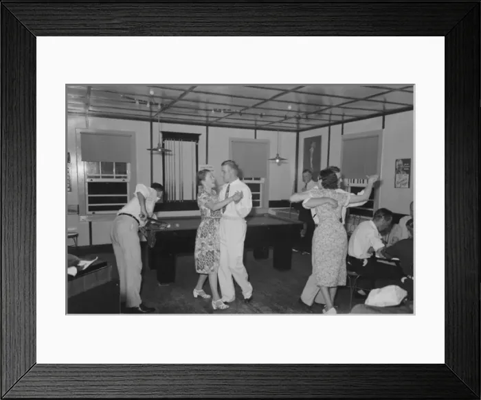 Framed Print : Activity in pool and barroom, Pilottown, Louisiana Framed Print : Activity in pool and barroom, Pilottown, Louisiana