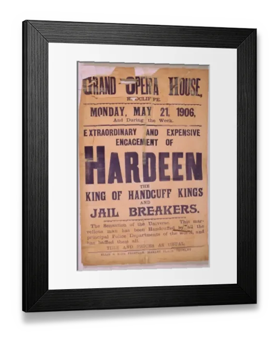 Framed Print : Extraordinary and expensive engagement of Hardeen the king o Framed Print : Extraordinary and expensive engagement of Hardeen the king o