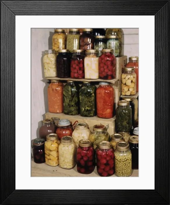 Framed Print : Display of home-canned food Framed Print : Display of home-canned food