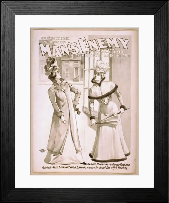 Framed Print : The big scenic production, Mans enemy, or The downward path Framed Print : The big scenic production, Mans enemy, or The downward path