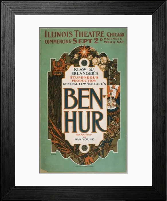 Framed Print : General Lew Wallaces Ben-Hur Klaw & Erlangers stupendous p Framed Print : General Lew Wallaces Ben-Hur Klaw & Erlangers stupendous p