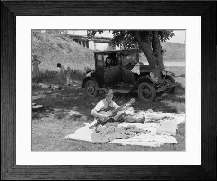 Framed Print : Camp of migrant workers near Prague, Oklahoma. Lincoln Count Framed Print : Camp of migrant workers near Prague, Oklahoma. Lincoln Count