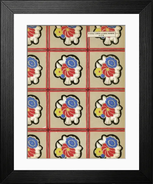 Framed Print : Fabric design, Art Gout Beaute, 1924 Framed Print : Fabric design, Art Gout Beaute, 1924