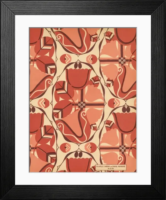 Framed Print : Fabric design, Art Gout Beaute, 1924 Framed Print : Fabric design, Art Gout Beaute, 1924