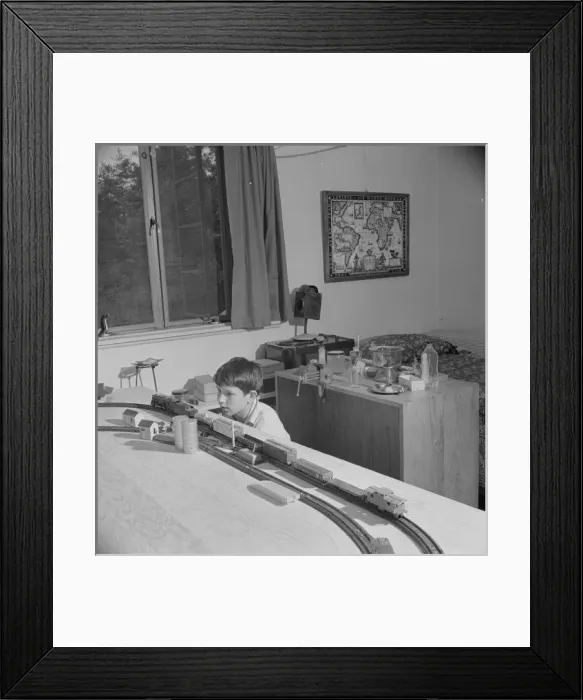 Framed Print : Greenbelt, Maryland. Childs bedroom in a house in which a t Framed Print : Greenbelt, Maryland. Childs bedroom in a house in which a t
