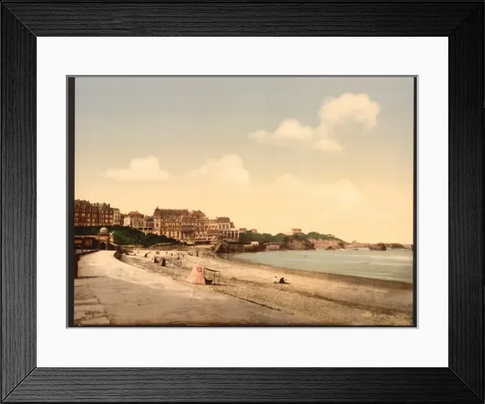 Framed Print : From the beach, Biarritz, Pyrenees, France Framed Print : From the beach, Biarritz, Pyrenees, France