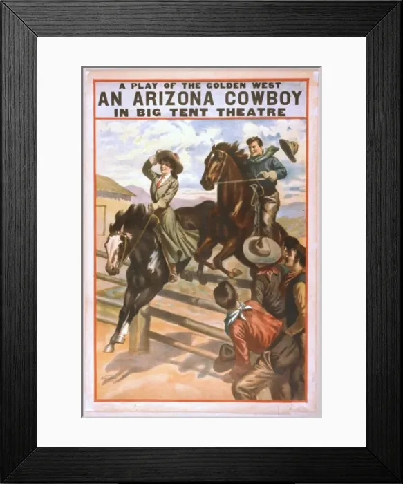Framed Print : A play of the golden west, An Arizona cowboy in Big Tent Framed Print : A play of the golden west, An Arizona cowboy in Big Tent