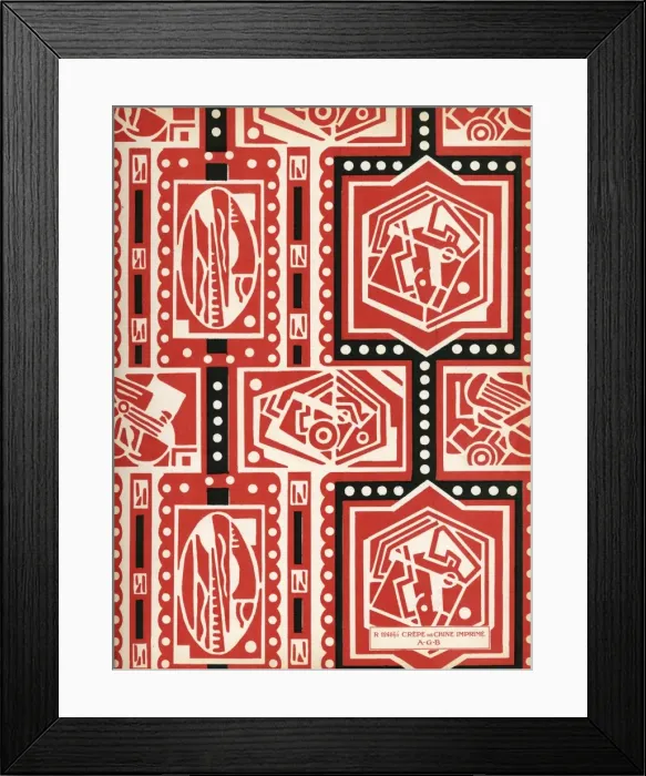 Framed Print : Fabric design, Art Gout Beaute, 1924 Framed Print : Fabric design, Art Gout Beaute, 1924