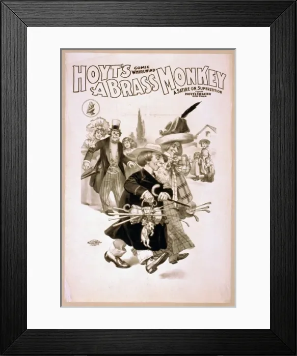 Framed Print : Hoyts comic whirlwind, A brass monkey a satire on superstit Framed Print : Hoyts comic whirlwind, A brass monkey a satire on superstit