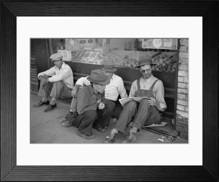 Framed Print : Typical farmer group of Prairie City, Missouri, in Mississip Framed Print : Typical farmer group of Prairie City, Missouri, in Mississip