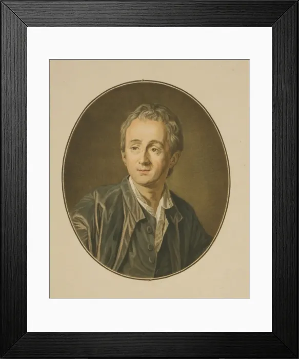 Framed Print : Denis Diderot, head-and-shoulders portrait, facing slightly Framed Print : Denis Diderot, head-and-shoulders portrait, facing slightly