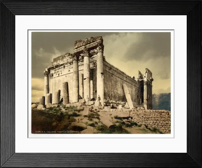 Framed Print : Temple of Jupiter, leaning column, Baalbek, Holy Land, (i. e Framed Print : Temple of Jupiter, leaning column, Baalbek, Holy Land, (i. e