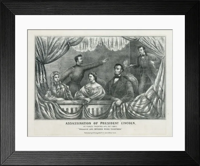 Framed Print : Assassination of President Lincoln, at Fords Theatre, Apl Framed Print : Assassination of President Lincoln, at Fords Theatre, Apl