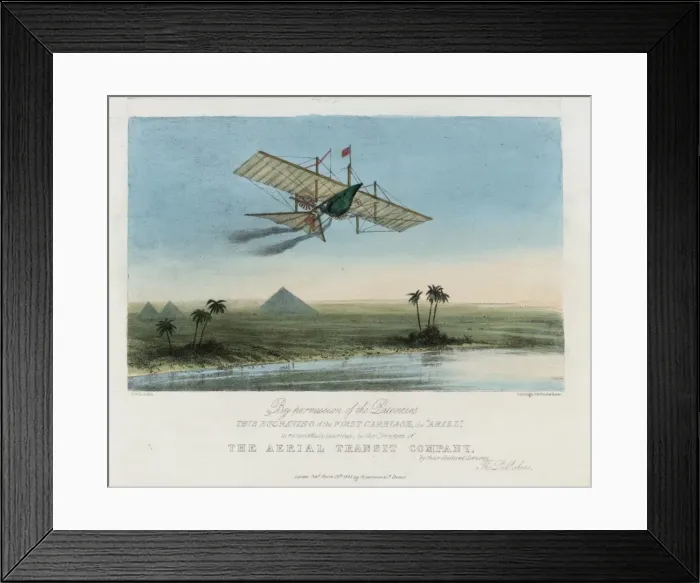 Framed Print : Ariel, the first carriage of the Aerial Transit Company Framed Print : Ariel, the first carriage of the Aerial Transit Company
