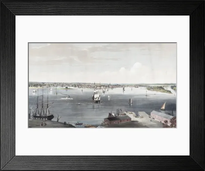 Framed Print : Portsmouth, N. H. from the navy yard, Kittery Me. 1854 Framed Print : Portsmouth, N. H. from the navy yard, Kittery Me. 1854