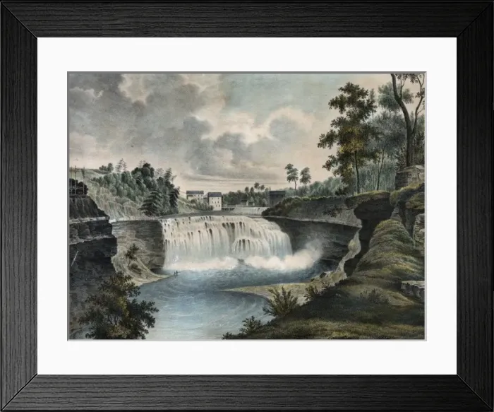Framed Print : Lower falls of the Genesee at Rochester, N. Y. from the west Framed Print : Lower falls of the Genesee at Rochester, N. Y. from the west