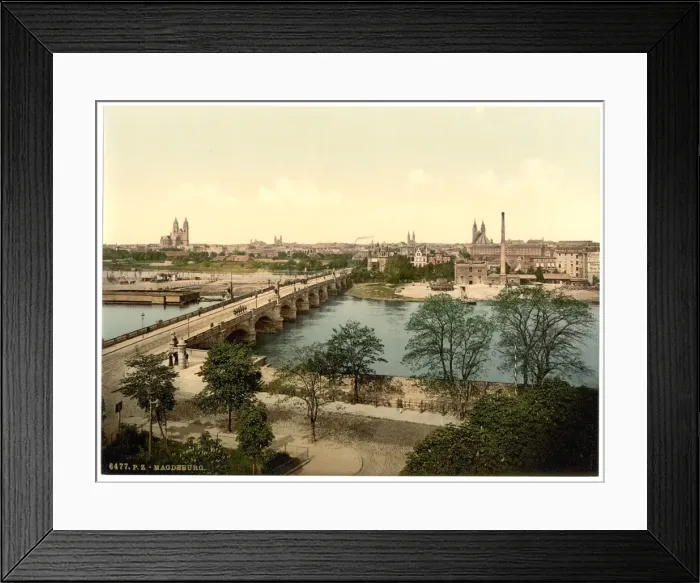 Framed Print : General view, Madgeburg, German Saxony, Germany Framed Print : General view, Madgeburg, German Saxony, Germany