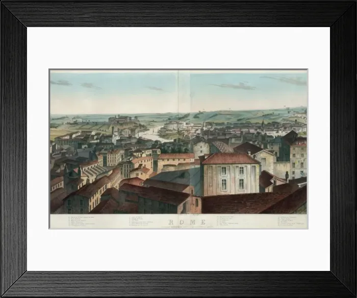 Framed Print : View of Rome, including the Villa Meolistrees, Sa. Maria dei Framed Print : View of Rome, including the Villa Meolistrees, Sa. Maria dei