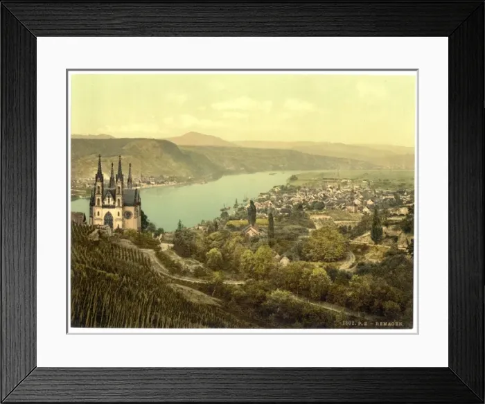 Framed Print : General view, Remagen, the Rhine, Germany Framed Print : General view, Remagen, the Rhine, Germany