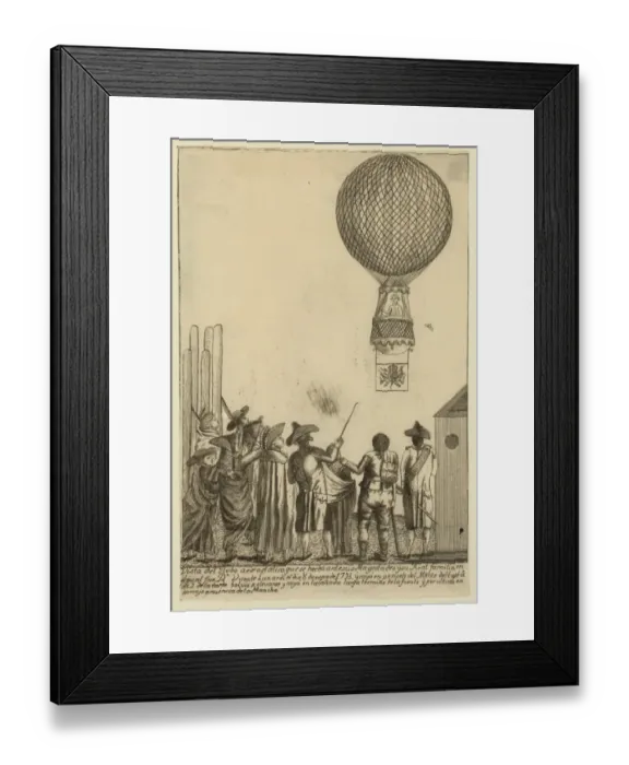 Framed Print : Vincente Lunardi ascending from the Royal Palace, Madrid Framed Print : Vincente Lunardi ascending from the Royal Palace, Madrid