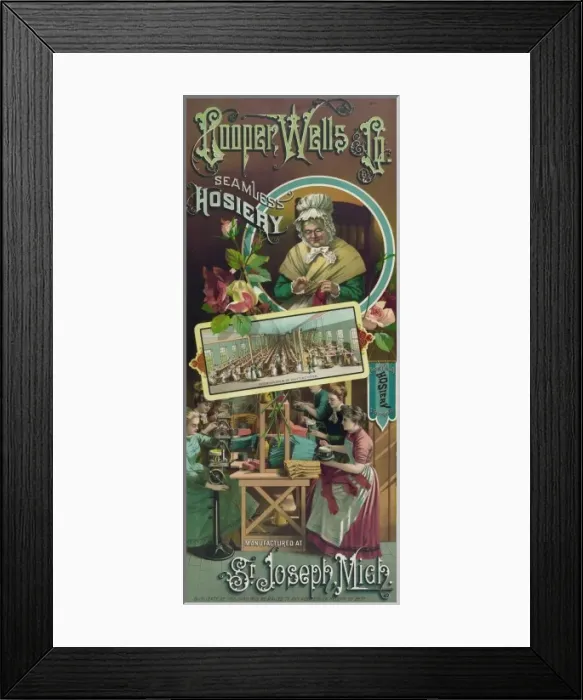 Framed Print : Cooper, Wells & Co. seamless hosiery Framed Print : Cooper, Wells & Co. seamless hosiery