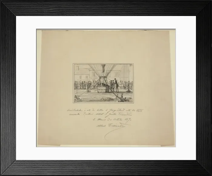 Framed Print : Conciliabule a cote du ballon, le George Sand, entre bis tro Framed Print : Conciliabule a cote du ballon, le George Sand, entre bis tro