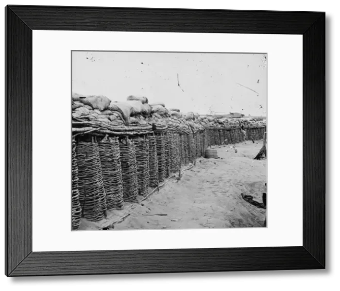 Framed Print : Petersburg, Virginia. Fort Sedgwick. Gabions heightened by s Framed Print : Petersburg, Virginia. Fort Sedgwick. Gabions heightened by s