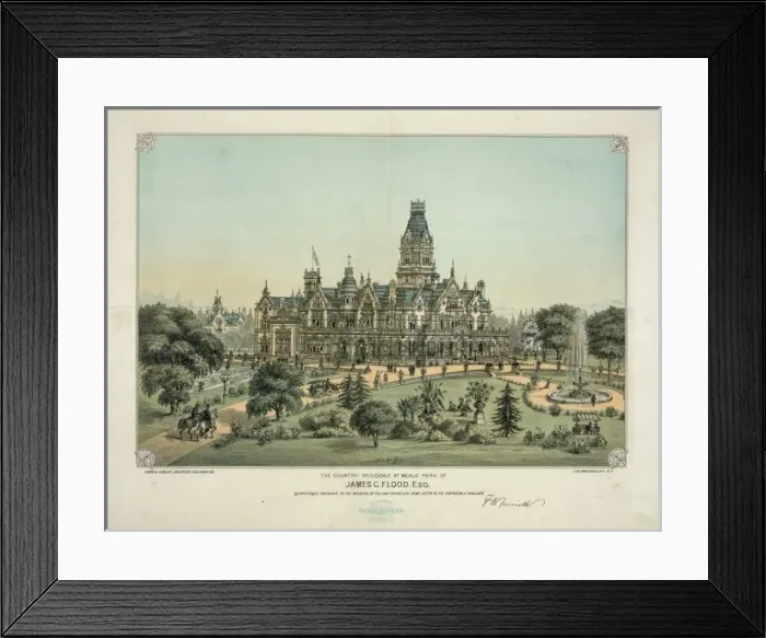 Framed Print : The country residence at Menlo Park of James C. Flood, Esq Framed Print : The country residence at Menlo Park of James C. Flood, Esq
