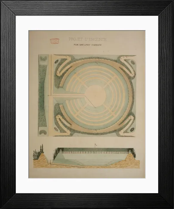 Framed Print : Projet deenceinte pour gonflement deaerostat Framed Print : Projet deenceinte pour gonflement deaerostat