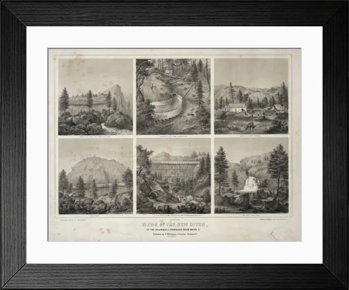 Framed Print : Views of the new ditch, of the Columbia & Stanislaus River W Framed Print : Views of the new ditch, of the Columbia & Stanislaus River W