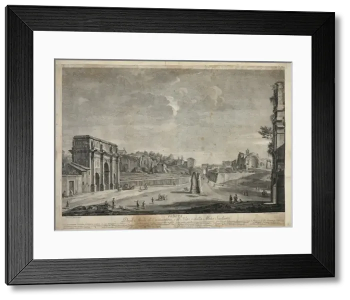 Framed Print : Veduta, Degli archi di Costantino, e di Tito, e della meta s Framed Print : Veduta, Degli archi di Costantino, e di Tito, e della meta s