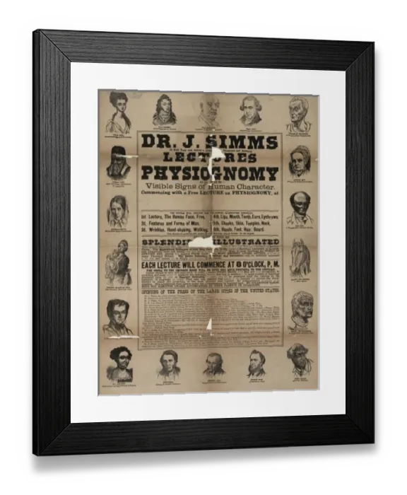 Framed Print : Dr. J. Simms. Lectures on physiognomy Framed Print : Dr. J. Simms. Lectures on physiognomy