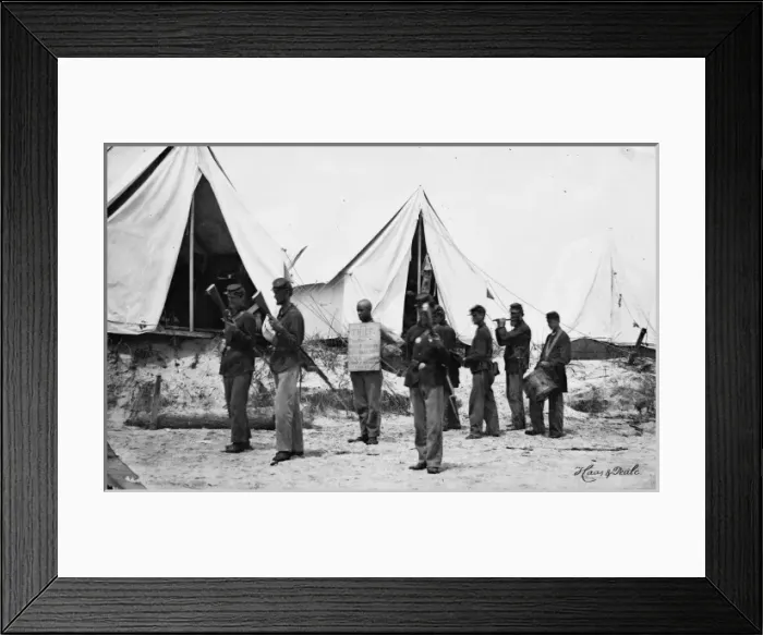 Framed Print : Morris Island, South Carolina. The rogues march drumming a Framed Print : Morris Island, South Carolina. The rogues march drumming a