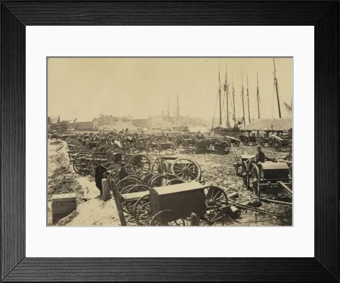 Framed Print : Captured guns at Richmond ready for transportation to Washin Framed Print : Captured guns at Richmond ready for transportation to Washin