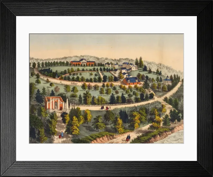 Framed Print : Birds eye view of Mt. Vernon, the home of Washington Framed Print : Birds eye view of Mt. Vernon, the home of Washington
