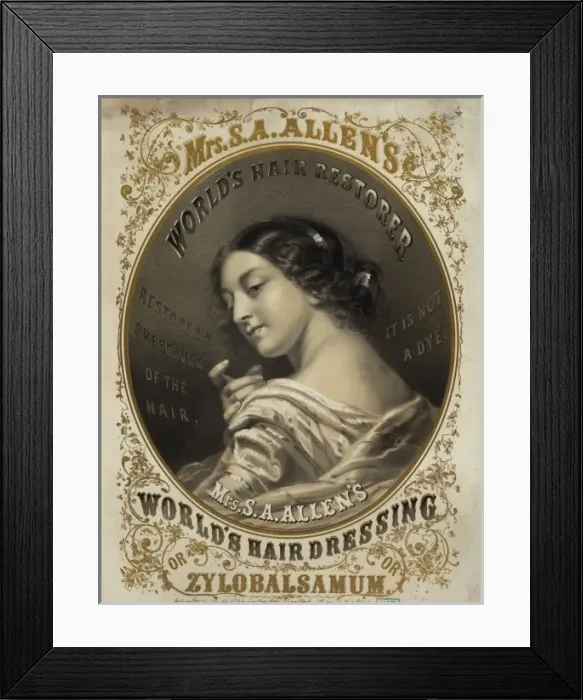Framed Print : Mrs. S. A. Allens worlds hair dressing or zylobalsamum Framed Print : Mrs. S. A. Allens worlds hair dressing or zylobalsamum
